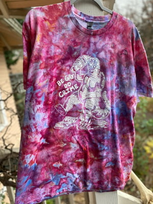 Image of XL Godzilla Be Gay Do Crime Tie Dye Shirt 10