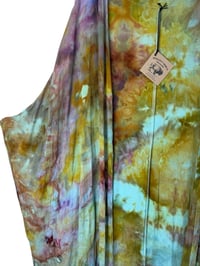 Image 4 of 3X Plus Long Woven Kimono in Earthy Watercolor Ice Dye
