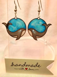 Image 4 of Handcrafted Resin Orca Earrings 