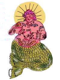 Punk Mermaid Pink Hair Colour Print