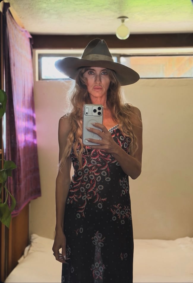 vintage Emilio Pucci black floral slip dress maxi