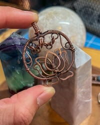 Image 3 of Oxidized Copper Lutus Pendant