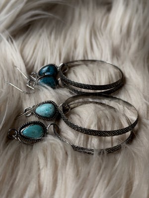Image of Turquoise Snakeskin Hoops