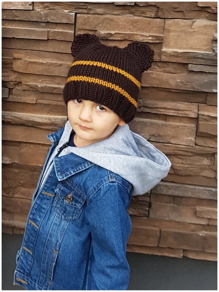 Image of Little Bear Winter Hat Knitting Pattern 