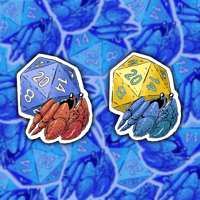 Image 1 of D20 Hermit Crab 2” 2” Die Cut Sticker
