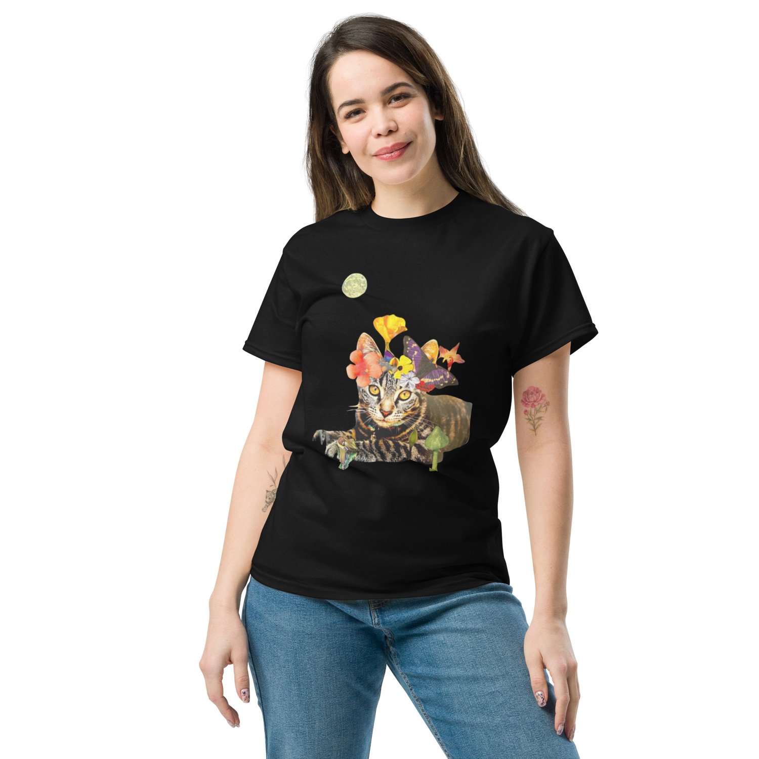 Image of Frida Cat-lo - Unisex Medium Weight - 100% Cotton Classic Fit Tee