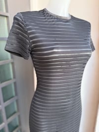 Image 3 of Sheer Stripe Mesh Maxi Dress M