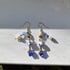 Blue Sea Glass Gold Butterfly Earrings Image 2