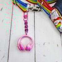Image 2 of Iridescent Headphones Purse Charm