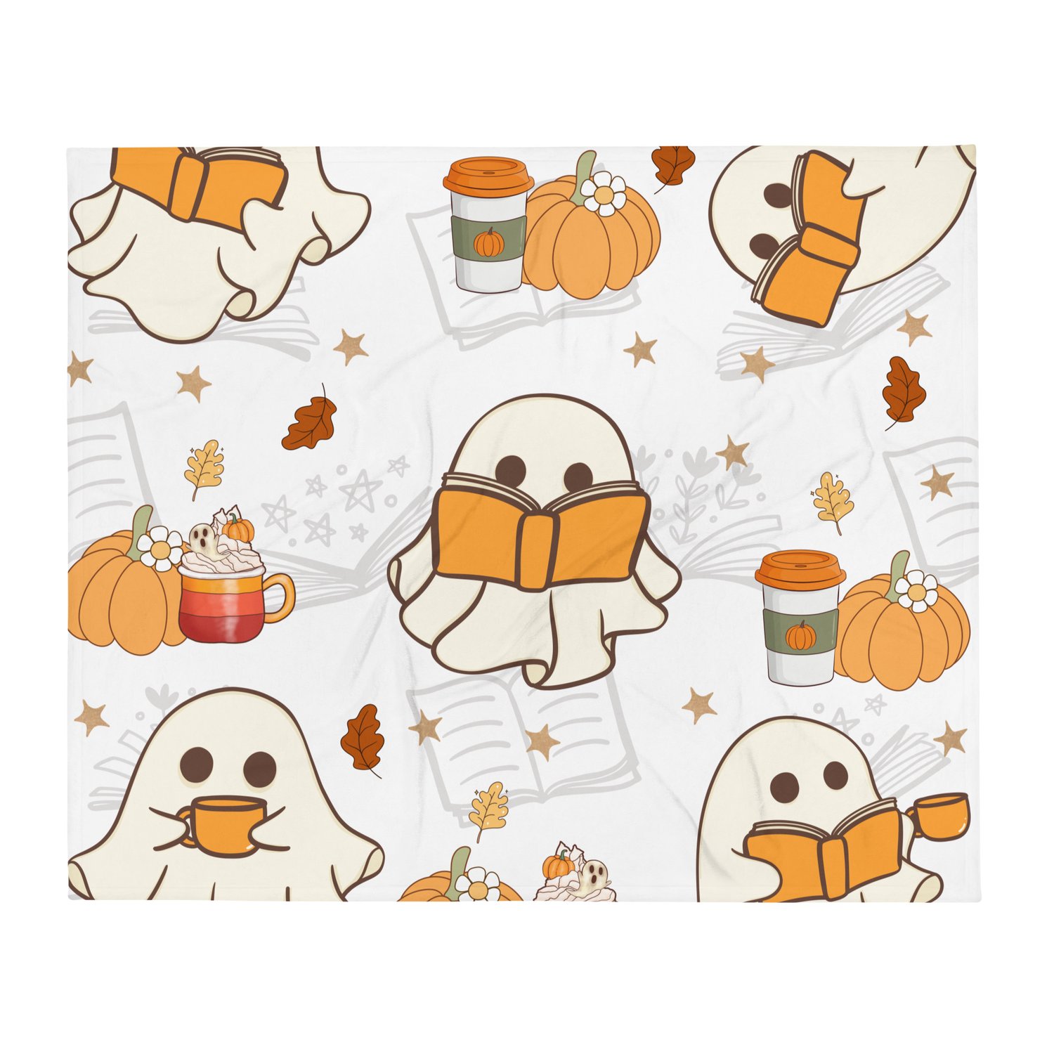 Image of Autumn reading ghosts Throw Blanket