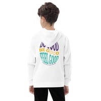 Image 1 of Youth 70s Inspired Do Good Be Good Feel Good White Hoodie