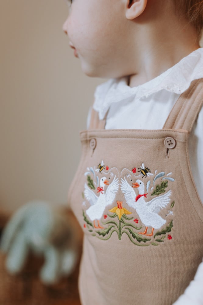 Image of Symmetry in Spring - Taupe Dungarees