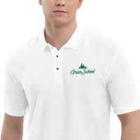 Image 1 of Men's Premium Polo with Grier logo in green embroidery