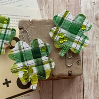 Image 2 of “Clover” Quilted Planner Clip OR Clothes Pin Clip