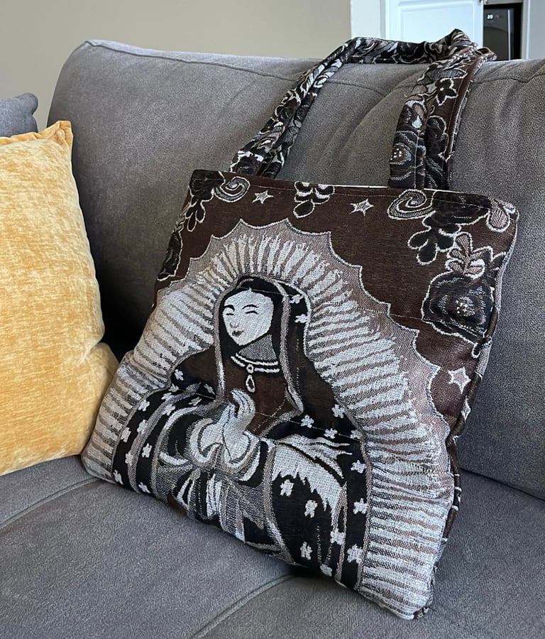 Virgen Brown Puffer Tote
