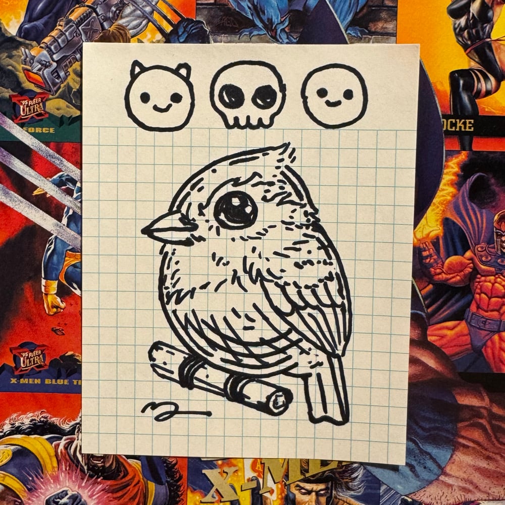 Image of Fat Bird Sharpie Sketch #153