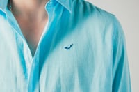 Image 4 of Camisa de lino turquesa