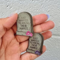 Image 1 of Kpop Fan Last Words Tombstone Enamel Pin | PREORDER