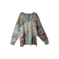 Image 1 of XXL Unisex Adult Soft Long Sleeve Tee in Muted Geode Ice Dye