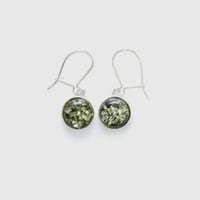 Image 1 of Baltic Beauty | Green Amber Round Drop Earrings