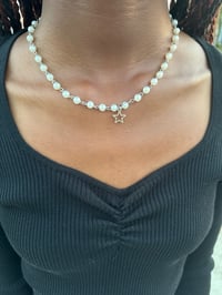 Image 2 of Pearl Chain Necklace with Star Charm!