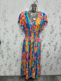 Camilla - V Neck Angel Sleeve Maxi Dress 