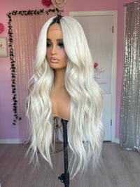 Image 4 of Icy blonde black roots (ready to ship)