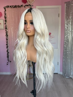 Image of Icy blonde black roots (ready to ship)