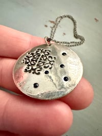 Image 5 of sapphire pendant with hand engraved Rumi quote