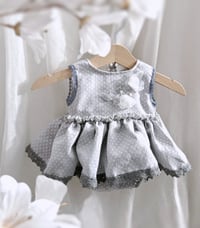 Image 1 of Newborn dress for photo shoots | body-dress | Emma | silver dots | photo props