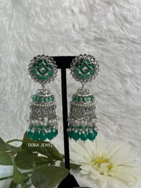 Image 3 of Silver plated jhumki earrings 