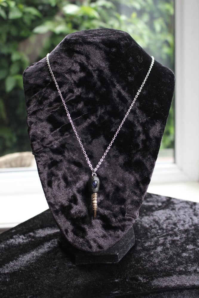 Dead Good Pheasant toe necklace with lolite crystal stone copy Image 12