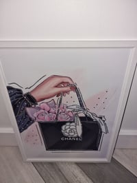 Image 1 of PINK ROSE BAG FASHION PRINT 