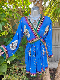 Image 2 of Mykonos Glitter wrap dress - blue 6-10