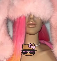 Y2K Baddie Faux Mink Fur Kawaii Furry Fluffy Bunny Ears Beanie Hat
