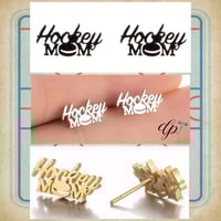 Image 3 of Hockey mom stud earrings - stainless steel 🏒 