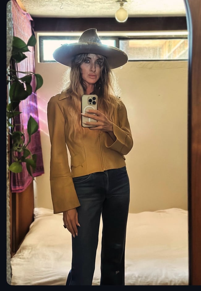 early 1970s leather rocker jacket Santa Fe 60s