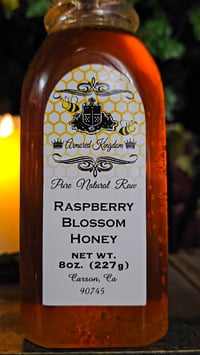 Image 9 of 👑The Armored Kingdom Premium Raspberry Blossom Honey Bottle(8oz)-Naturally Sweet-Small Batch