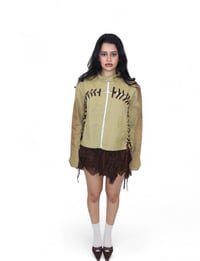 Image 2 of tied up denim jacket-desert moss