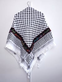 Image 4 of Premium Cotton Palestinian Mahmoud Darwish Poem Keffiyeh