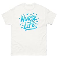Image 5 of Nurse Life Shirt – Blue Graphic Nurse T-Shirt Bold Script Unisex Tee
