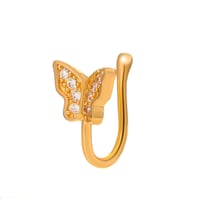 Gold butterfly nose cuff