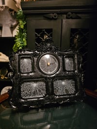 Image 1 of Ornate Black Spider Web Clock 