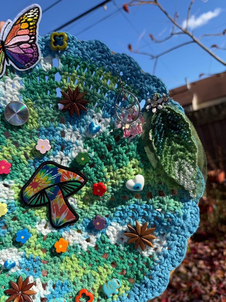 Image of Mushroom butterfly wall hanging 🦋✨🍄🌈