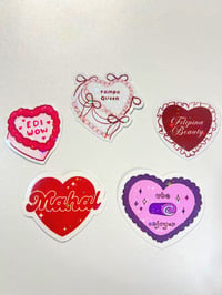 Image 2 of Heart cake Filipino Vinyl Stickers