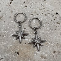 Image 2 of Compass Huggie Earrings