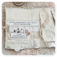 Image 17 of French lace tattered  Sewing Book/Needle book with lace samples