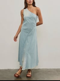  one shoulder  denim dress