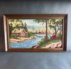 Needlepoint cabin by the river 