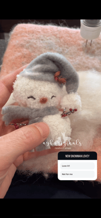 Image 3 of Snowman lovey and sleepy cap set 